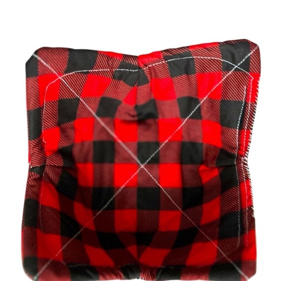 Hand Crafted Red Buffalo Plaid Bowl Cozy Set Cotton Microwaveable Cozies - Picture 10 of 10